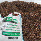 Spruce Ornamental Mulch in a bulk bag, designed to enhance the aesthetic appeal and health of garden beds, landscapes, and decorative features. This high-quality mulch provides natural weed suppression, moisture retention, and temperature regulation for plants. Image showcases the rich, textured mulch in a large, easy-to-handle bulk bag, ideal for large-scale landscaping and maintenance projects