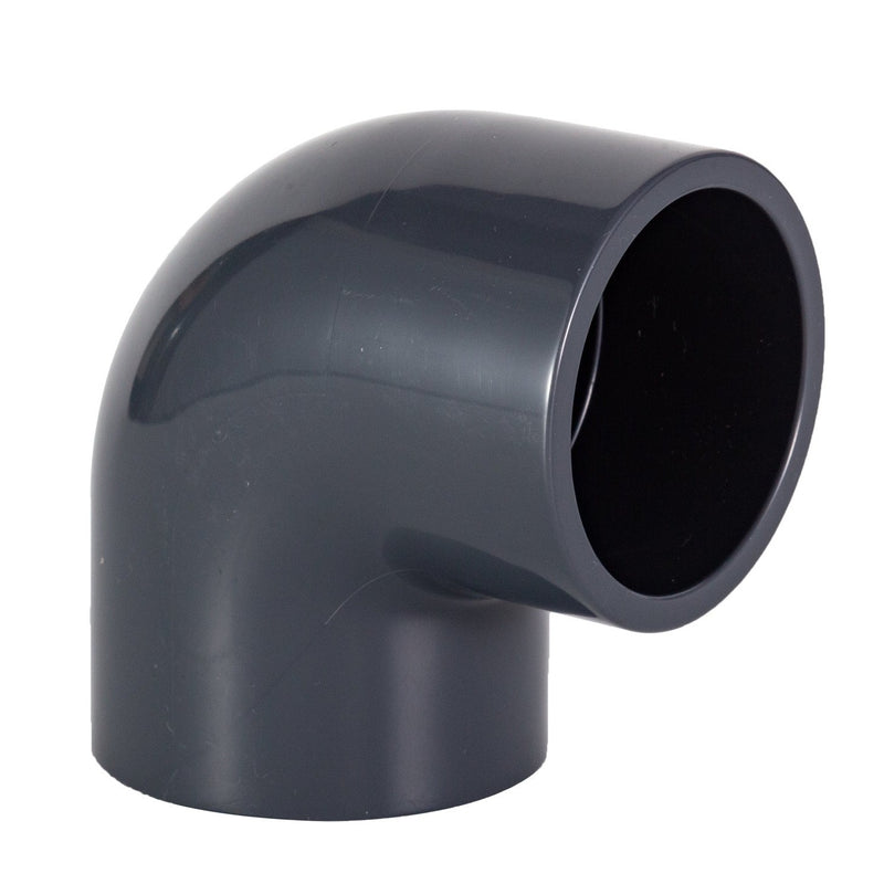 90° elbows, designed to change the direction of pipes or tubing in irrigation and plumbing systems. Featuring a sharp 90-degree bend, these fittings allow for efficient redirection of water flow, ensuring smooth transitions in tight spaces or complex layouts