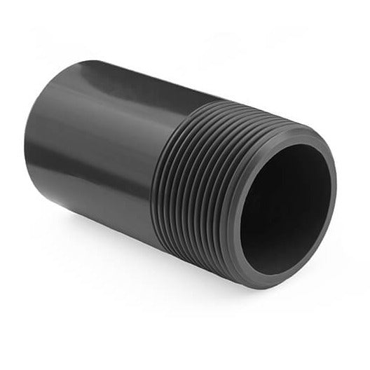 Barrel nipples, designed to extend the length of pipes or tubing in irrigation and plumbing systems. Featuring male threaded ends on both sides, these durable fittings provide secure connections for seamless water flow and easy installation between pipe sections