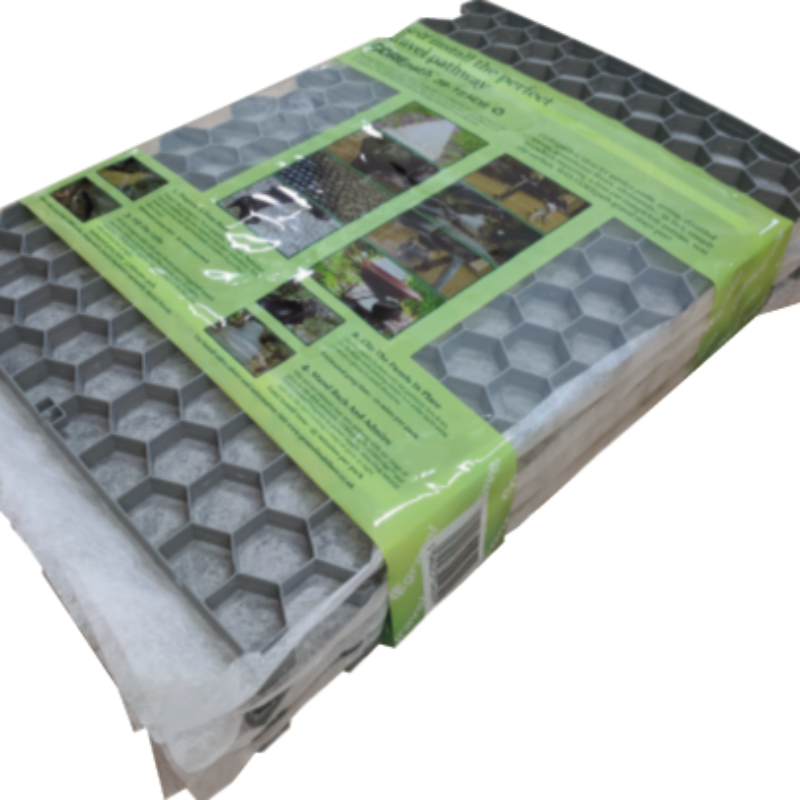 Gravel pathway stabiliser, designed to enhance the durability and stability of gravel surfaces, preventing erosion and shifting. Made from durable material, it helps maintain a smooth, well-structured pathway for pedestrian and vehicular traffic