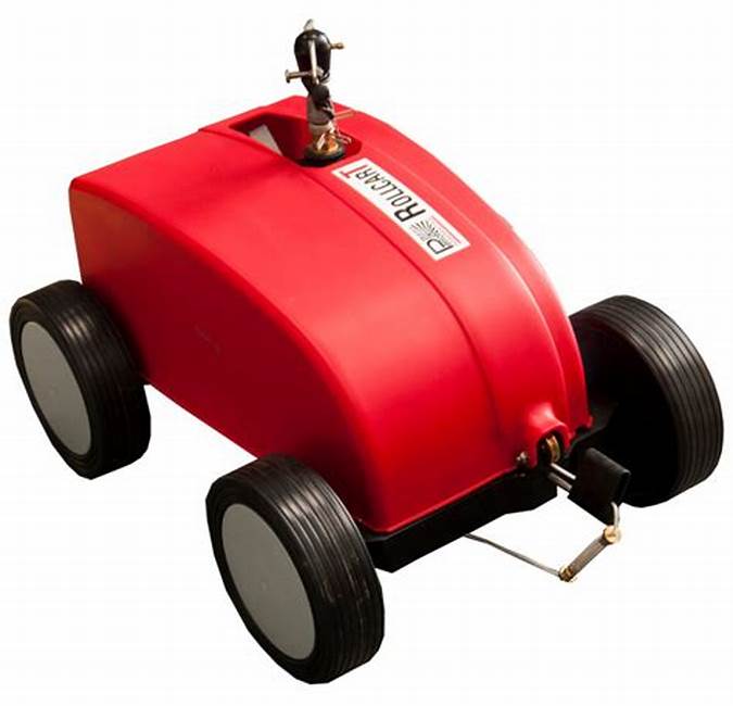 RollcarT-V, a versatile irrigation hose reel cart designed for easy transportation and storage of hoses. Featuring durable construction and a built-in hose guide, it ensures smooth, efficient winding and unwinding for streamlined irrigation tasks