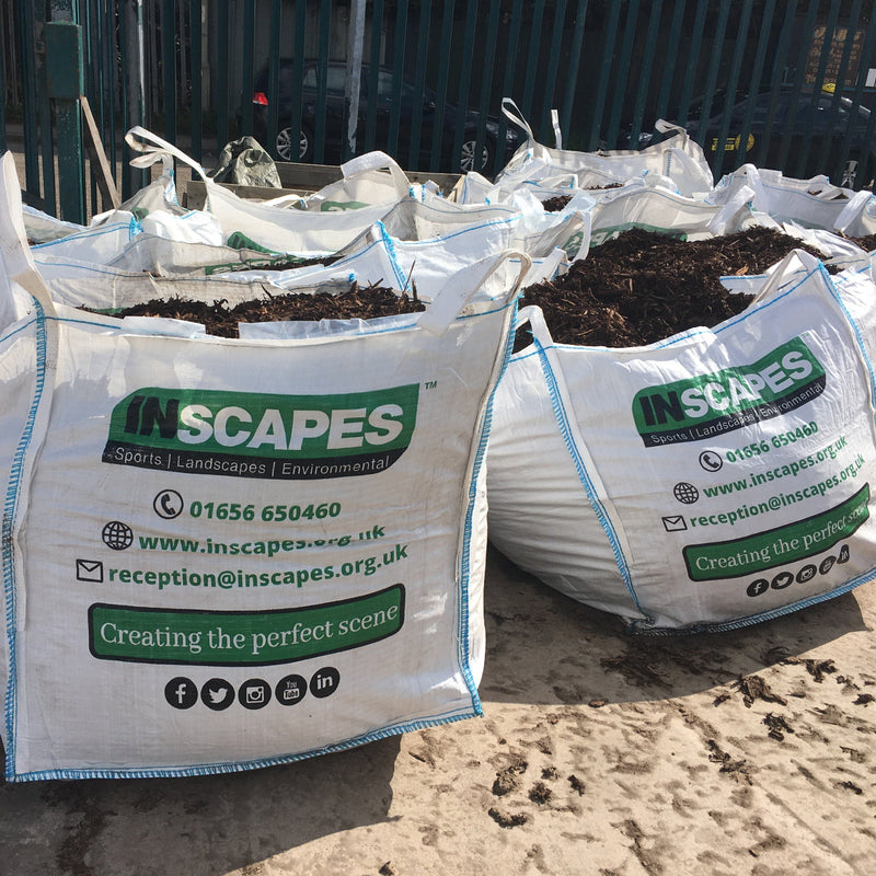 Spruce Ornamental Mulch in a bulk bag, designed to enhance the aesthetic appeal and health of garden beds, landscapes, and decorative features. This high-quality mulch provides natural weed suppression, moisture retention, and temperature regulation for plants. Image showcases the rich, textured mulch in a large, easy-to-handle bulk bag, ideal for large-scale landscaping and maintenance projects